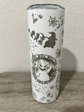 Load image into Gallery viewer, 20 oz Tumbler Laser Engraved- Oogie Boogie Glow in the Dark-