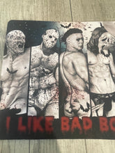Load image into Gallery viewer, Graphic Mouse Pad- I like Bad Boys- Horror Humor Scary Movies
