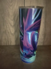 Load image into Gallery viewer, 20 oz Graphic Glow in the Dark Tumbler-  Dragon and Stitch
