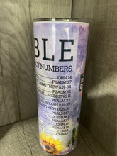 Load image into Gallery viewer, 20 oz Graphic Tumbler- Bible Cross Emergency Numbers

