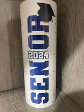 Load image into Gallery viewer, 20 oz Graphic Tumbler- Senior 2024 Blue White
