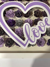 Load image into Gallery viewer, Handmade Flower shadow box- Love with Heart Purple
