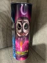 Load image into Gallery viewer, 20 oz Graphic Glow in the Dark Tumbler-  Owls with keys
