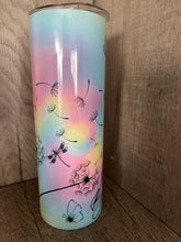 Load image into Gallery viewer, 20 oz Graphic Tumbler- Just breathe Dandelion snf Butterfly
