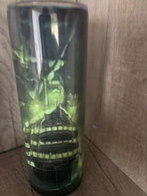 Load image into Gallery viewer, 20 oz Graphic Tumbler- Eerie Green Pirate Ship and Mermaid
