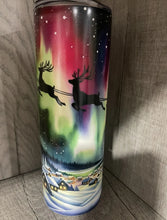 Load image into Gallery viewer, 20 oz Graphic Glow in the Dark Tumbler-  Santa Sleigh Christmas
