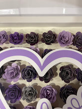 Load image into Gallery viewer, Handmade Flower shadow box- Love with Heart Purple
