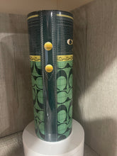 Load image into Gallery viewer, 20 oz Graphic Tumbler- Green Coach with Gold Detailing
