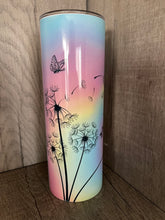 Load image into Gallery viewer, 20 oz Graphic Tumbler- Just breathe Dandelion snf Butterfly
