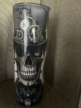 Load image into Gallery viewer, 20 oz Graphic Tumbler-  Steampunk Skull with Top Hat
