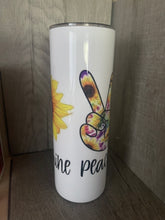 Load image into Gallery viewer, 20 oz Tumbler Peace Love Sunshine
