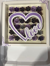 Load image into Gallery viewer, Handmade Flower shadow box- Love with Heart Purple
