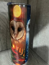 Load image into Gallery viewer, 20 oz Graphic Glow in the Dark Tumbler-  Owls with keys
