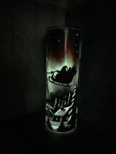 Load image into Gallery viewer, 20 oz Graphic Glow in the Dark Tumbler-  Santa Sleigh Christmas

