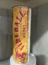 Load image into Gallery viewer, 20 oz Graphic Tumbler- This Girl Runs on Fireball Messy Bun
