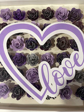 Load image into Gallery viewer, Handmade Flower shadow box- Love with Heart Purple
