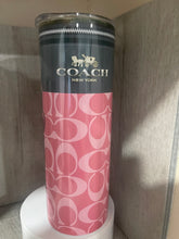 Load image into Gallery viewer, 20 oz Graphic Tumbler-Pink Coach with heart
