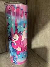 Load image into Gallery viewer, 20 oz Graphic Glow in the Dark Tumbler-  Stitch in love
