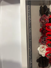 Load image into Gallery viewer, Handmade Flower shadow box- Love you to the moon and back- black red and white
