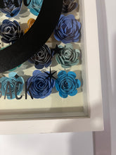Load image into Gallery viewer, Handmade Flower shadow box- Love you to the moon and back- blues and yellows
