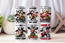 Load image into Gallery viewer, 20 oz Graphic Tumbler- Sarcasm Funny Cow 48
