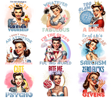 Load image into Gallery viewer, 20 oz Graphic Tumbler- Sarcasm Funny pinup girl 49

