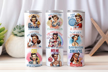 Load image into Gallery viewer, 20 oz Graphic Tumbler- Sarcasm Funny pinup girl 49

