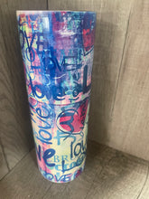 Load image into Gallery viewer, Graphic 20 oz Tumbler- Love Graffiti Design
