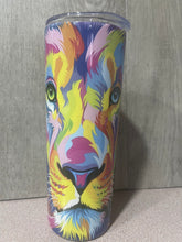Load image into Gallery viewer, Graphic 20 oz Tumbler- Neon Lion- Lisa Frank Vibes
