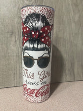 Load image into Gallery viewer, Graphic 20 oz Tumbler- This Girl Runs on Coca Cola
