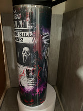 Load image into Gallery viewer, 30oz Skinny tumbler with Dual Lids- Scary Movie, Halloween, Scream
