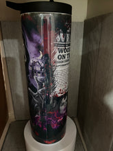 Load image into Gallery viewer, 30oz Skinny tumbler with Dual Lids- Scary Movie, Halloween, Scream

