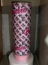 Load image into Gallery viewer, 20oz Skinny tumbler- Bluetooth speaker- Barbie Puffy Look
