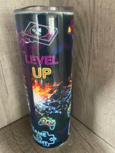 Load image into Gallery viewer, 20 oz Graphic Tumbler- Gamer Level Up

