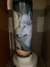 Load image into Gallery viewer, 20oz Skinny tumbler- Bluetooth speaker- Wolves howling at the moon
