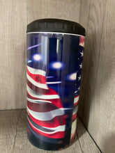 Load image into Gallery viewer, Can Cooler- 4 in 1- Graphic Tumbler- American Flag- Fireworks
