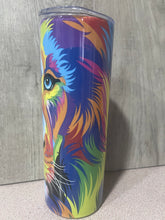 Load image into Gallery viewer, Graphic 20 oz Tumbler- Neon Lion- Lisa Frank Vibes
