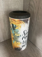 Load image into Gallery viewer, Can Cooler- 4 in 1- sunshine mixed with a little hurricane sunflower
