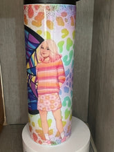 Load image into Gallery viewer, 20oz Skinny tumbler with Dual Lids- Wednesday Black and rainbow
