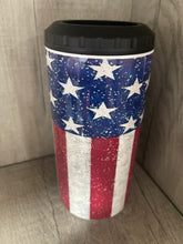 Load image into Gallery viewer, Can Cooler- 4 in 1- Graphic Tumbler- American Flag Stars and Stripes
