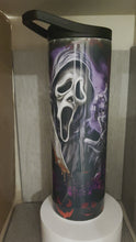 Load and play video in Gallery viewer, 30oz Skinny tumbler with Dual Lids- Scary Movie, Halloween, Scream
