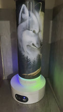Load and play video in Gallery viewer, 20oz Skinny tumbler- Bluetooth speaker- Wolves howling at the moon
