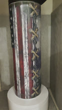 Load and play video in Gallery viewer, 30oz Skinny tumbler with Dual Lids- American Flag Eagle
