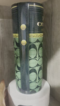 Load and play video in Gallery viewer, 20 oz Graphic Tumbler- Green Coach with Gold Detailing
