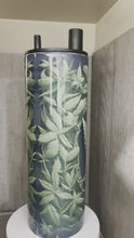 Load and play video in Gallery viewer, 20 oz Graphic Cold Smoke Hookah (Bong)- 3D Pot Leaf Green
